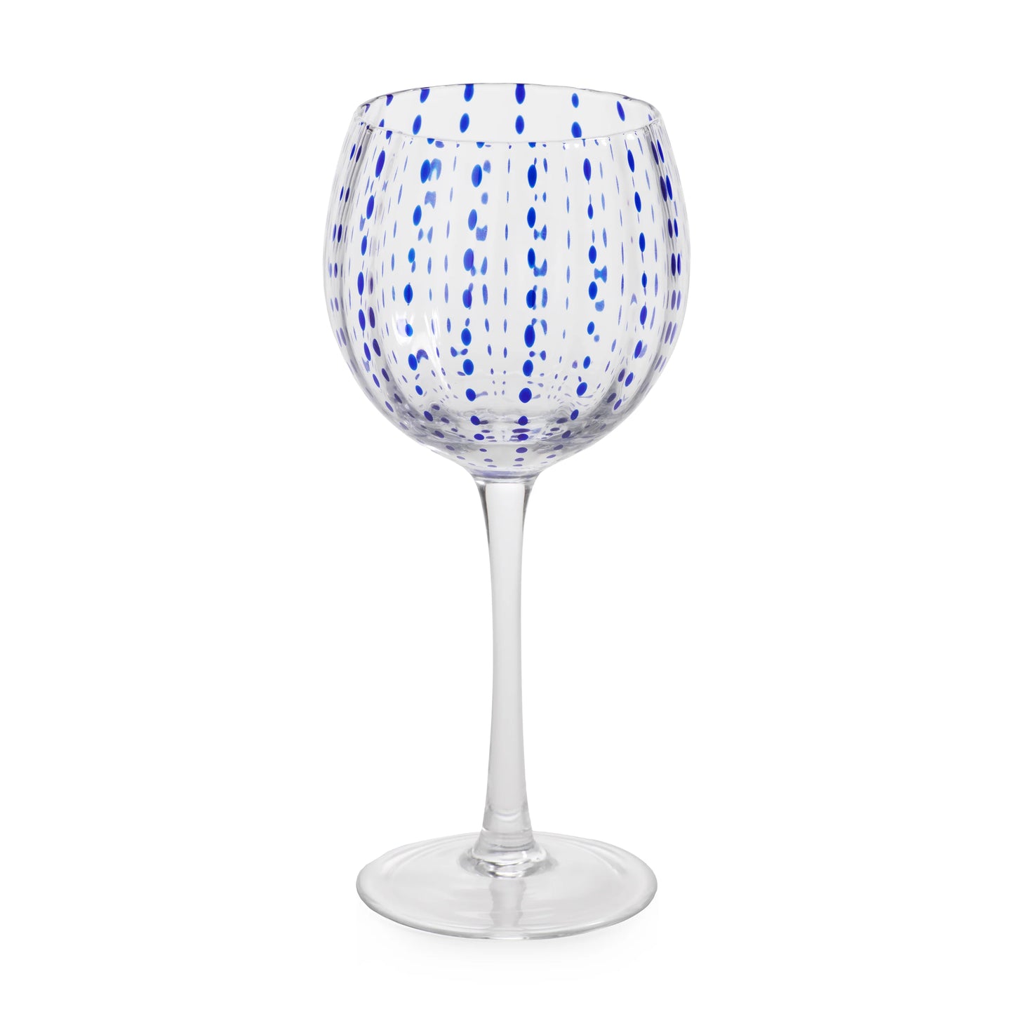 Blue Dotted Wine Goblet Set