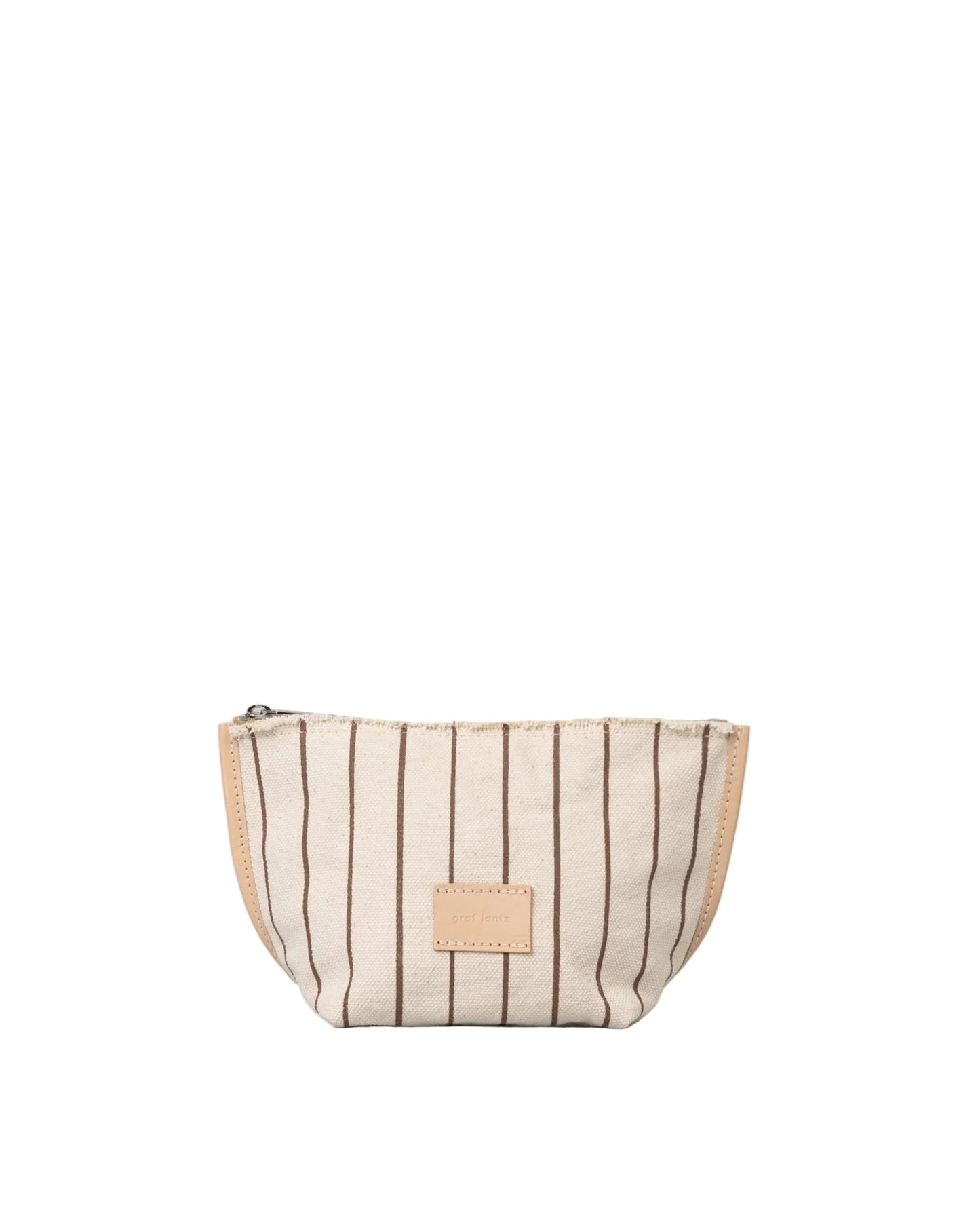 Canvas Pouch- Brown Stripes