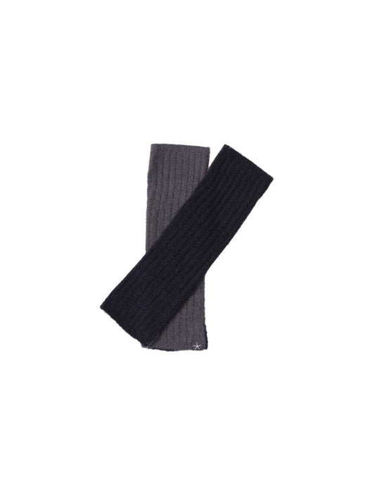 Ribbed Fingerless Gloves- Carbon/Black