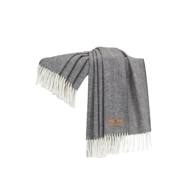 Charcoal Italian Herringbone Throw