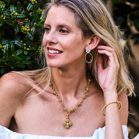 Clover Teardrop Earrings- Mother of Pearl