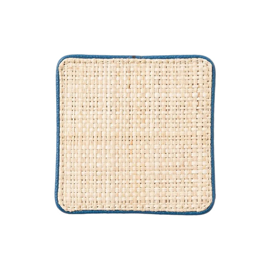 Dark Blue Raffia Coasters- Set of 6