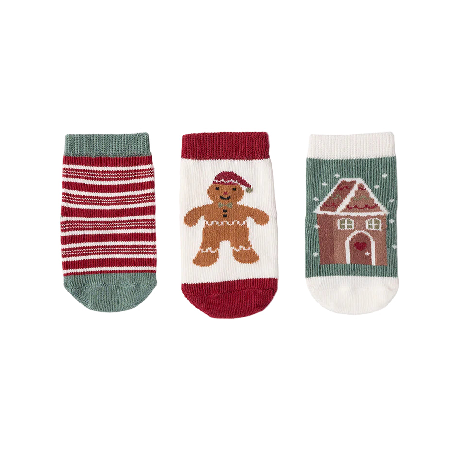 Gingerbread Christmas Socks - Set of 3