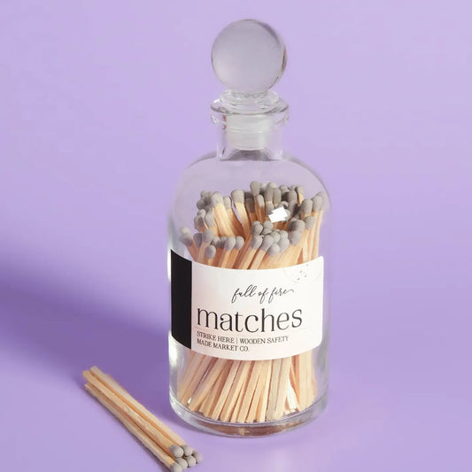 Glass Matches with Glass/Cork Top