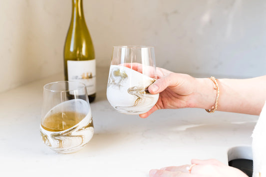 Resin Glasses Set – Gold Quartz