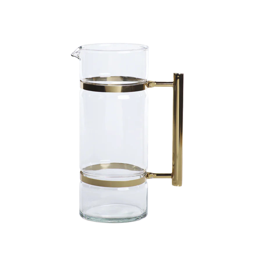 Glass and Gold Cocktail Pitcher