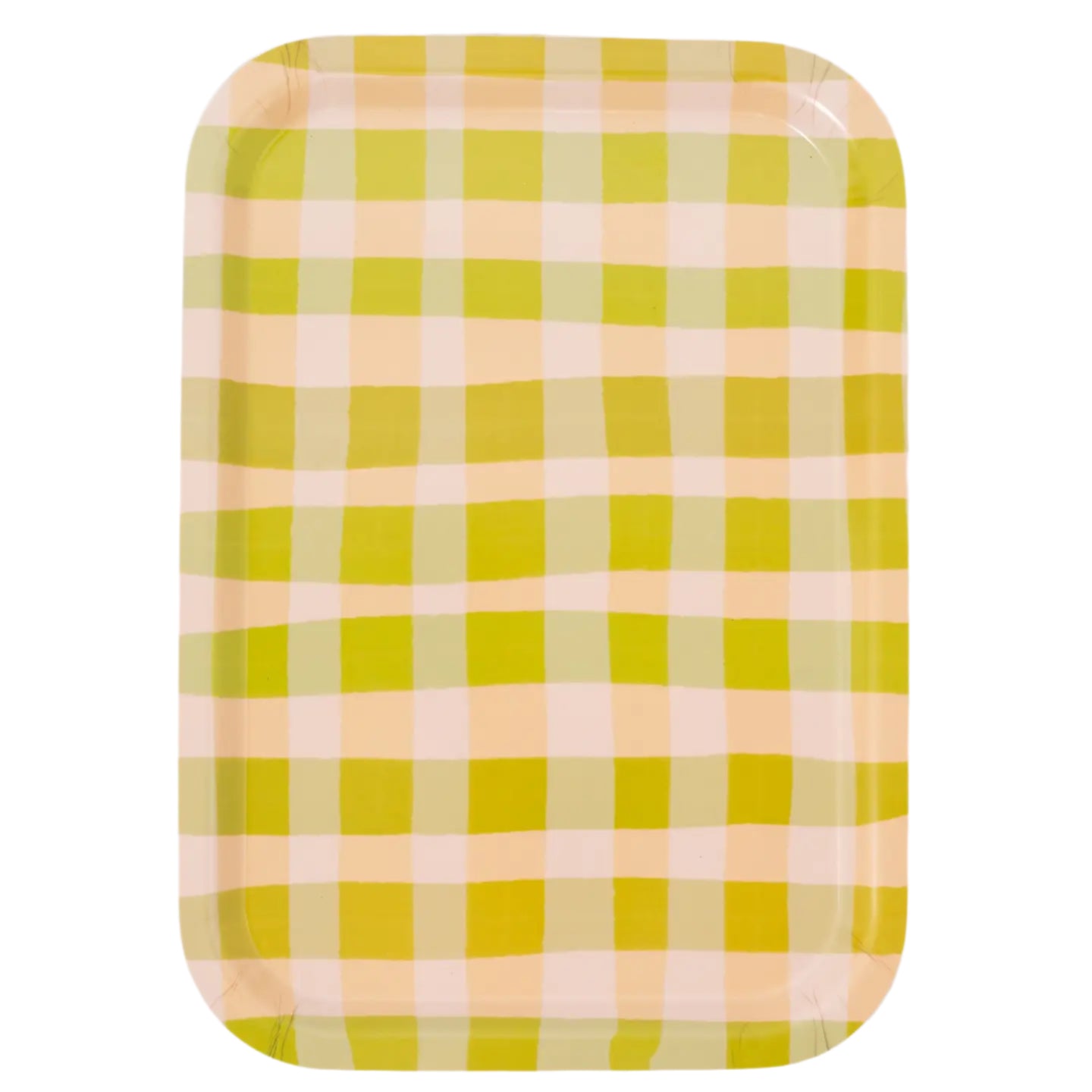 Green Gingham Serving Tray
