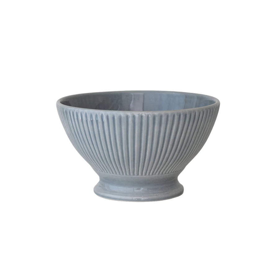 Grey Ceramic Bowl with Pedestal