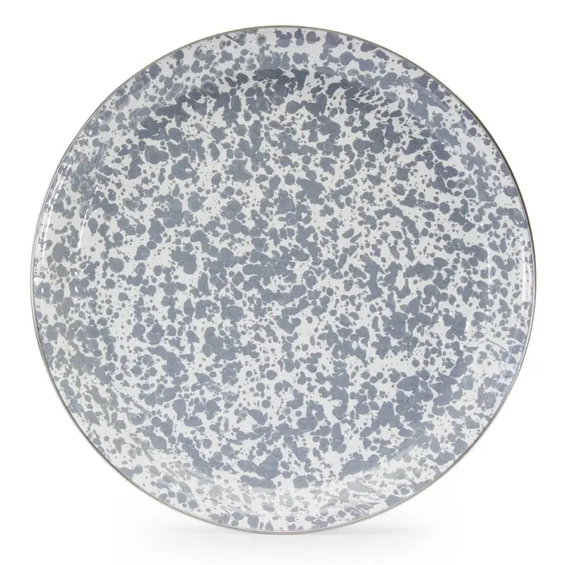Medium Enamel Tray – Grey Swirl