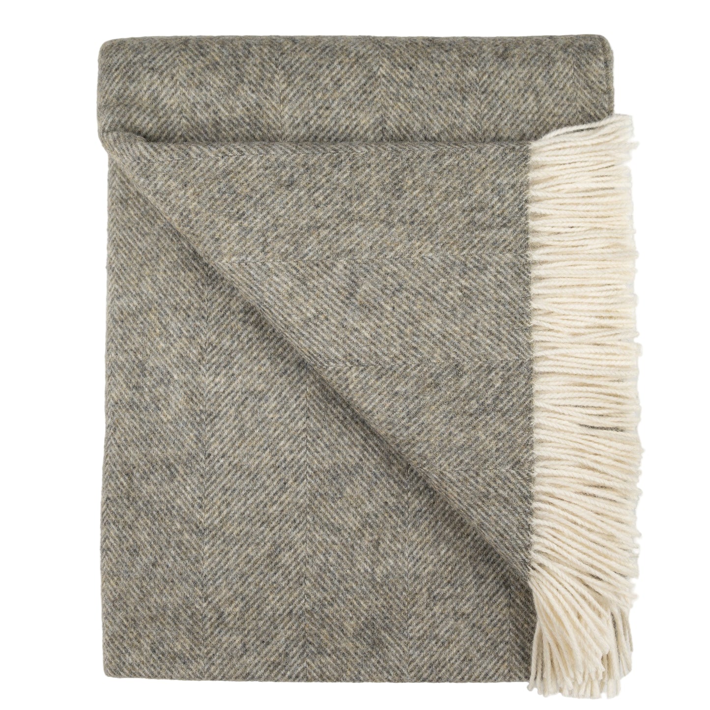 Herringbone Throw- Estate Grey