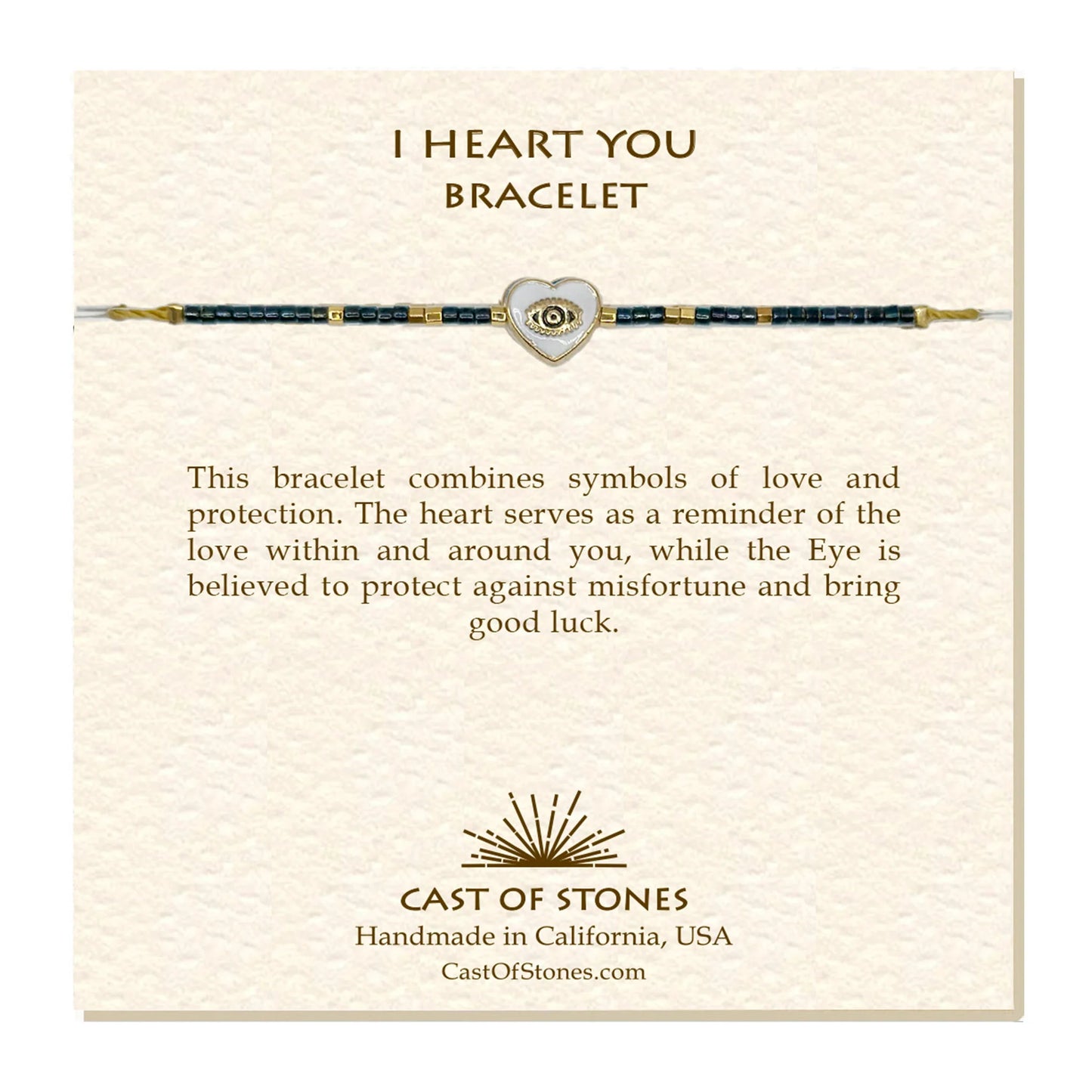 I Heart You Bracelet- Midnight/White