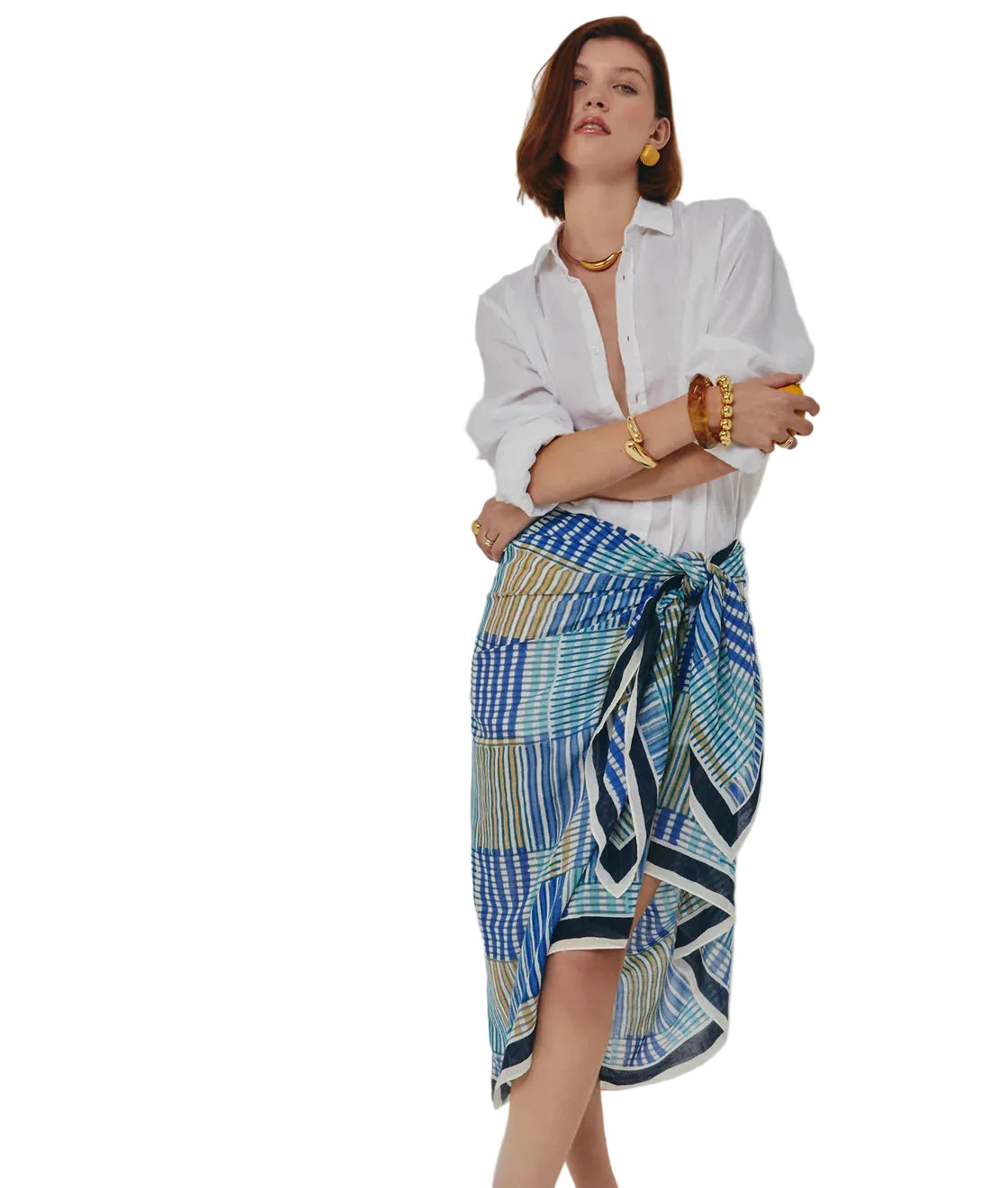 Stripe Illusion Sarong with Bag