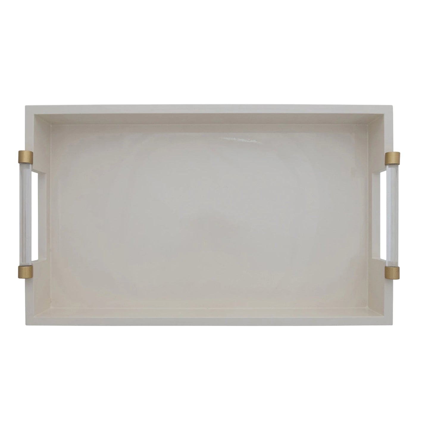 Lacquered Tray with Acrylic Handles