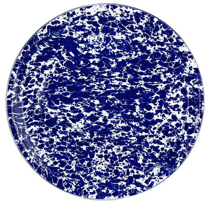 Large Enamel Tray – Cobalt Swirl