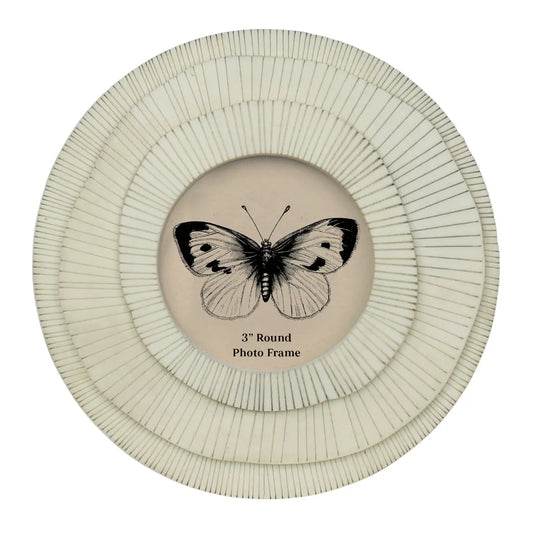 Layered Round Frame White