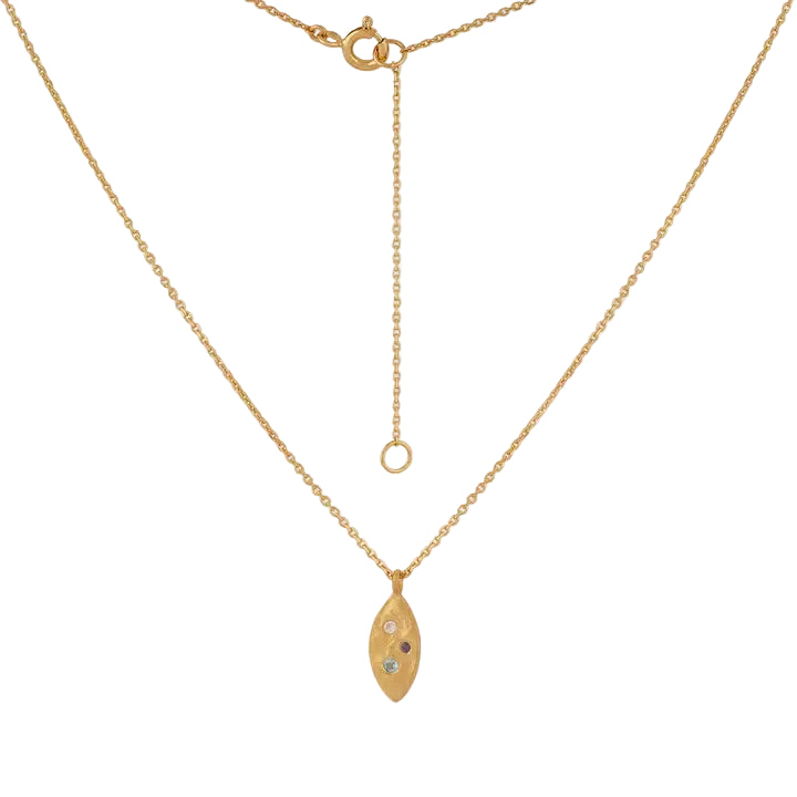 Moonstone Leaf Charm Necklace