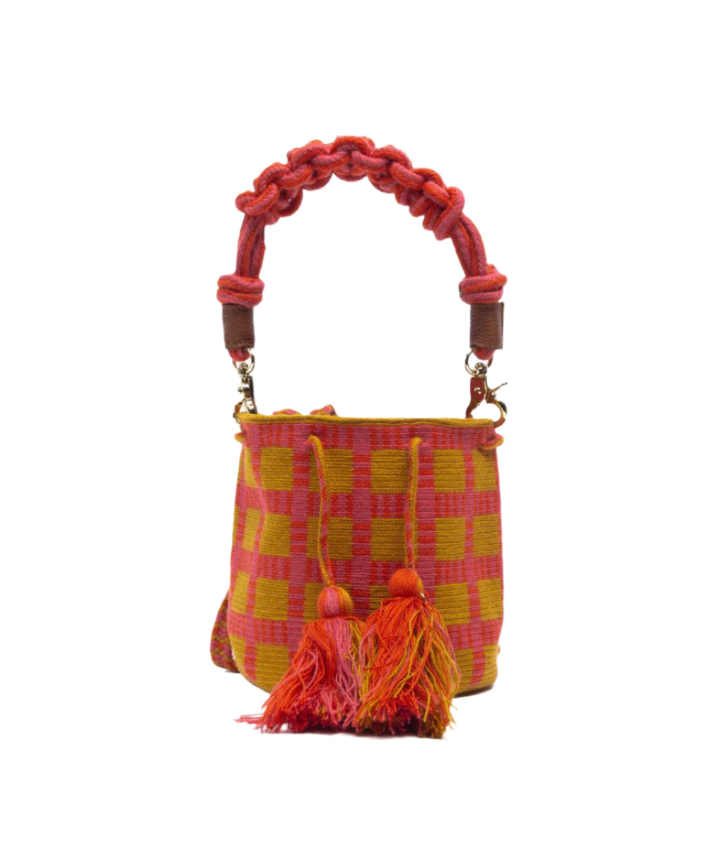 Macrame Crossbody- Mostaza and Rosa