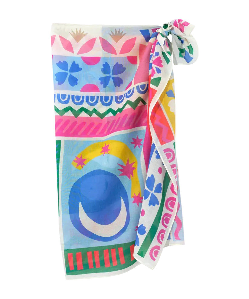 Solstice Collage Sarong- Multi Color