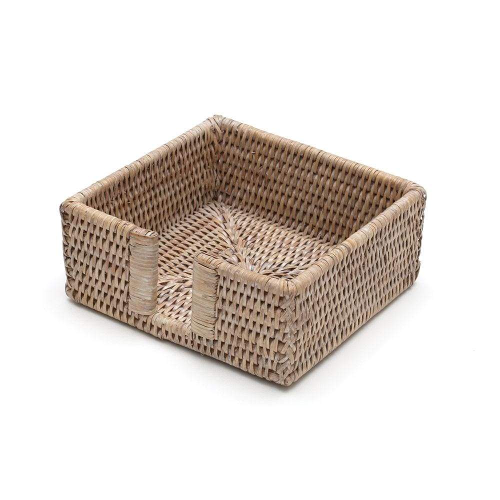 Rattan Cocktail Napkin Holder – White Natural