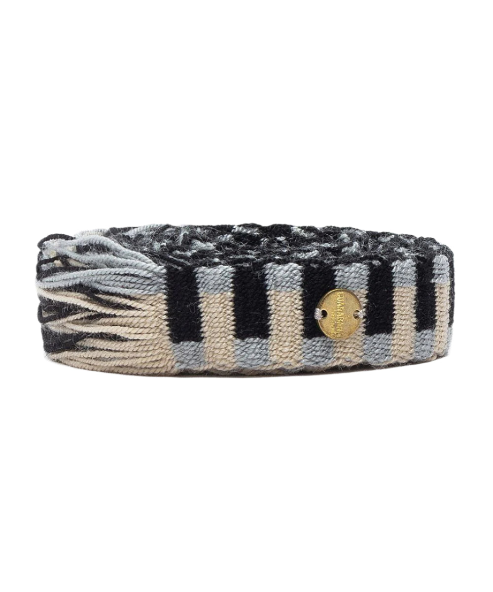 Thin Belt with Fringe-Navy and Light Blue