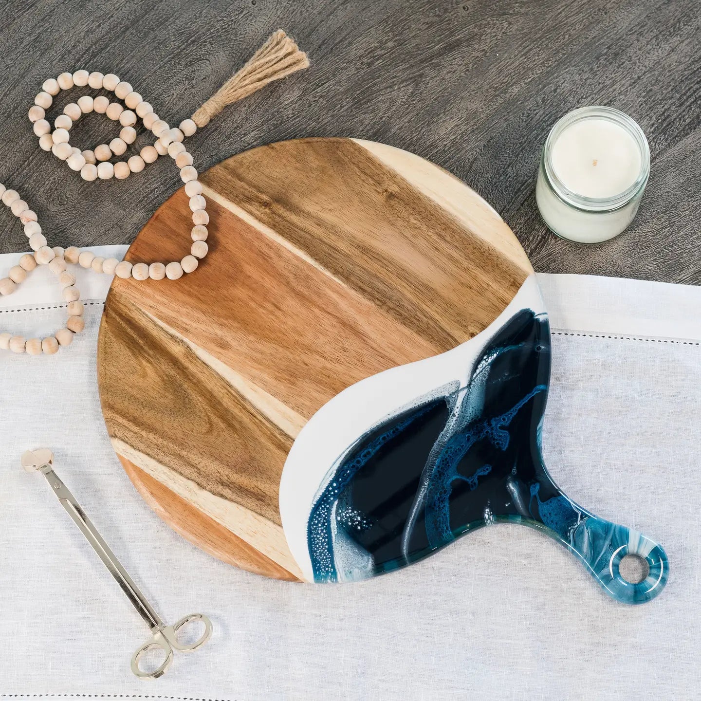 Large Board with Handle – Navy and White