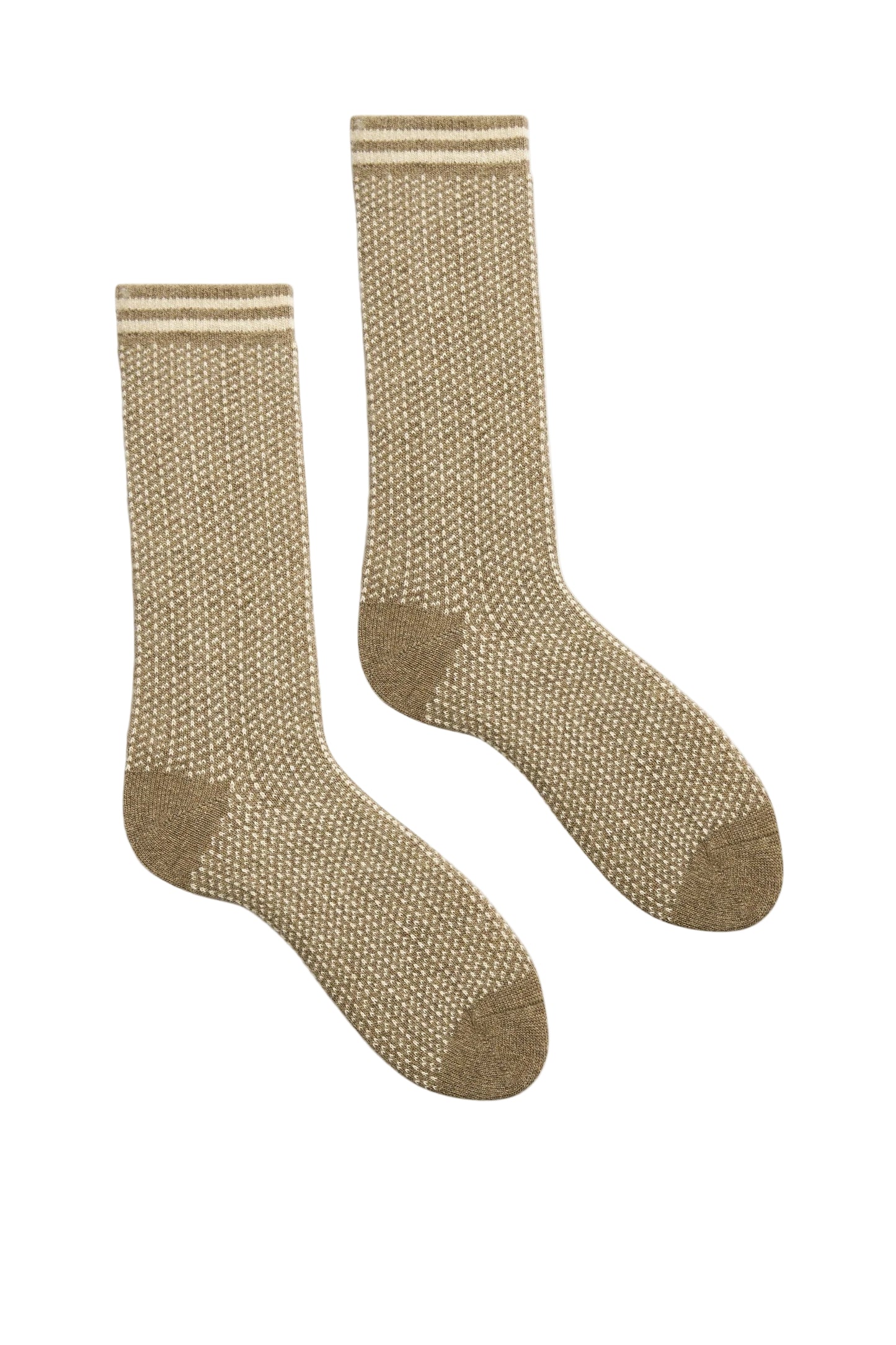 Nordic Birdseye Wool Cashmere Socks - Mushroom