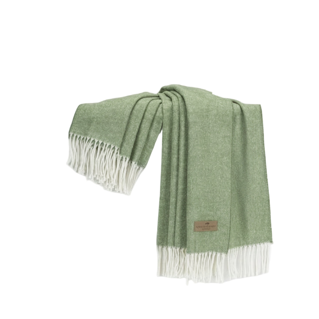 Olive Italian Herringbone Throw