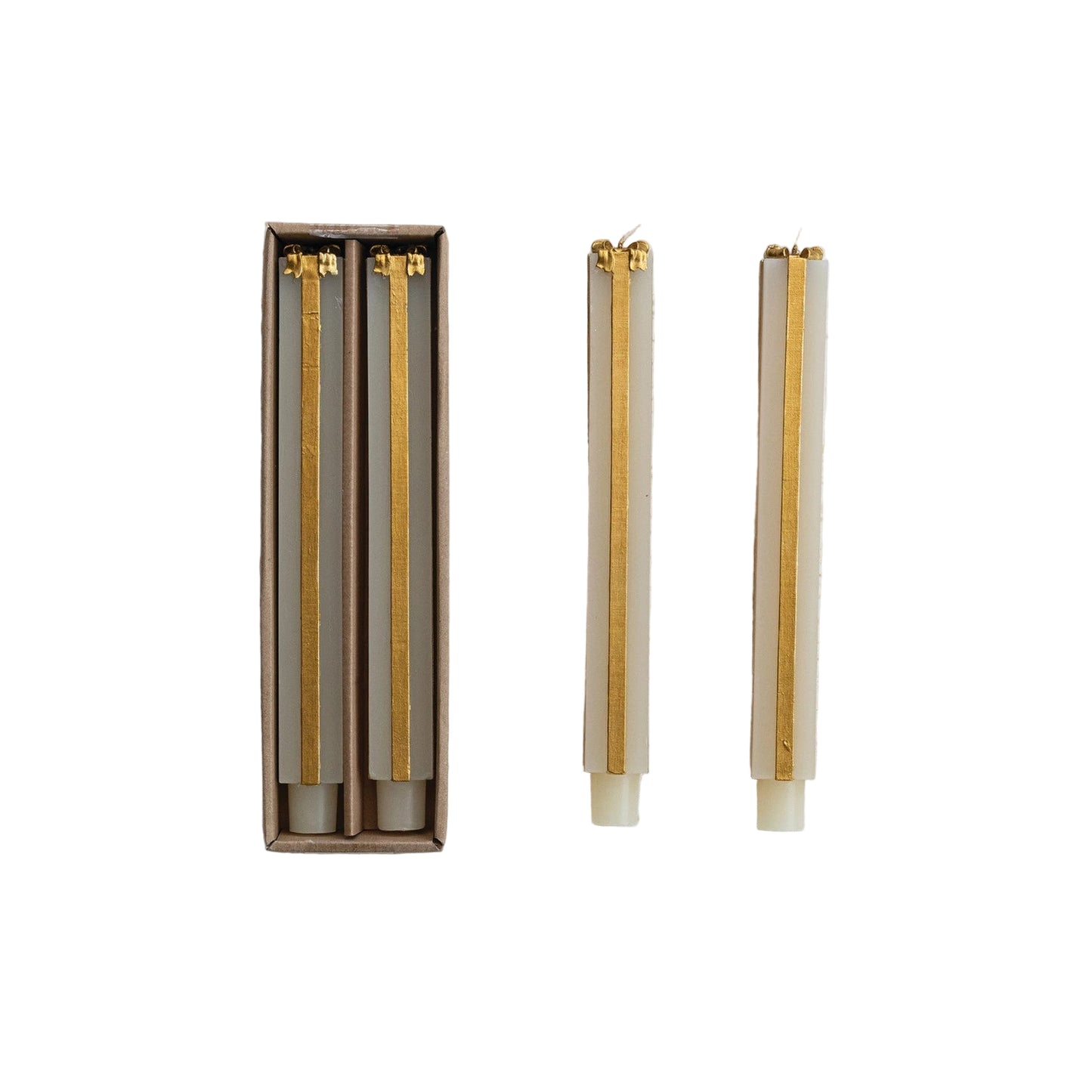 Package Shaped Unscented Taper Candles - Set of 2