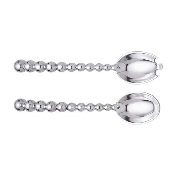 Pearled Salad Server Set – Silver