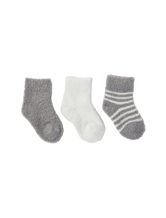 Infant Sock Set- Pewter-Pearl