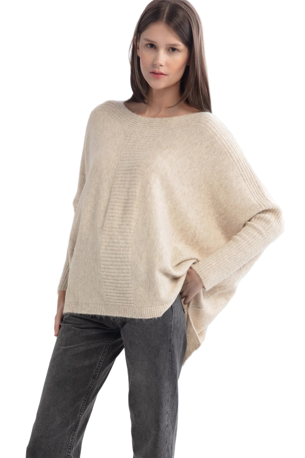 Poncho Sweater- Tan