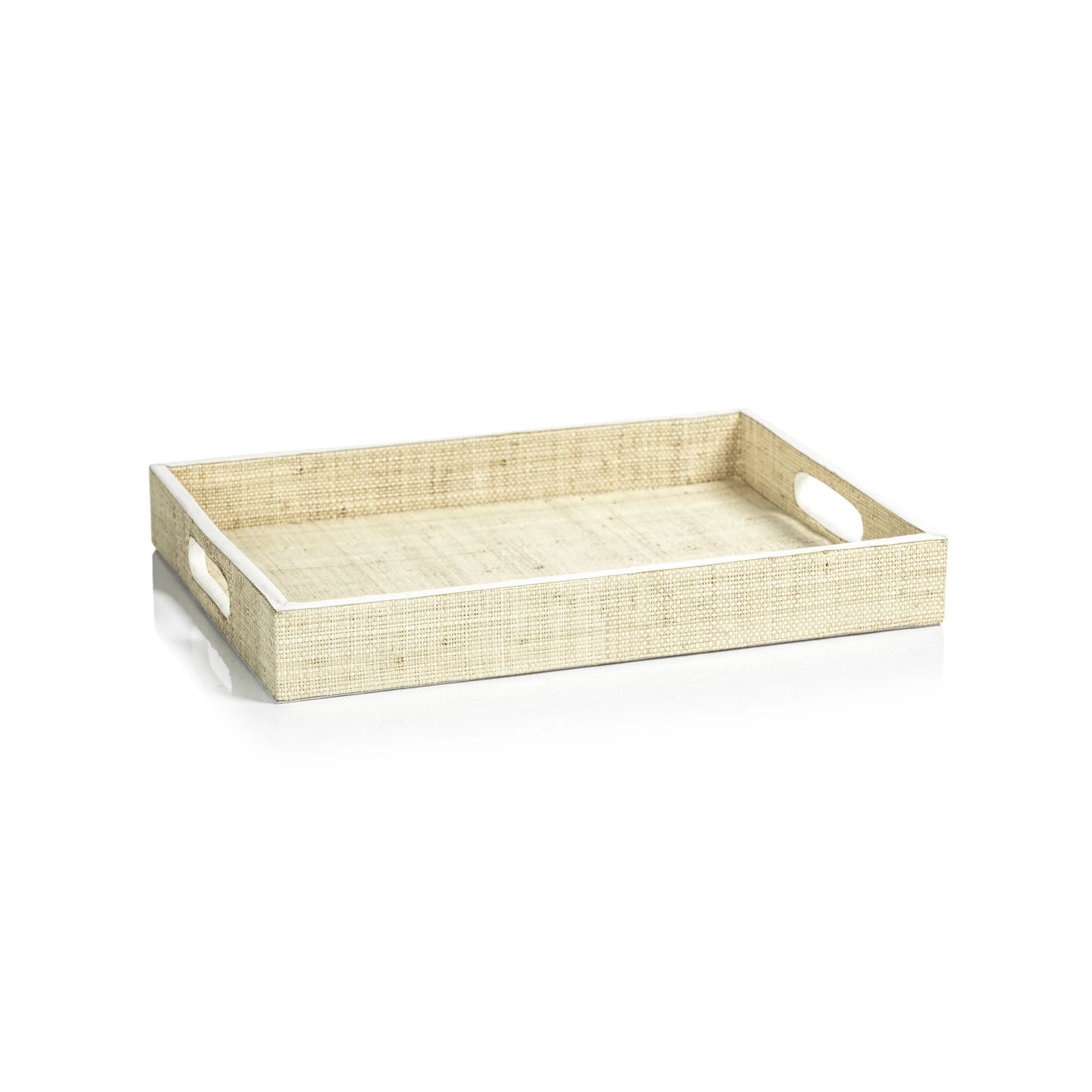 Raffia and Leather Tray
