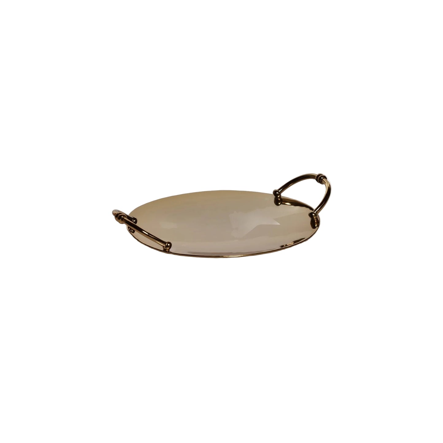 Round Gold Metal Serving Tray