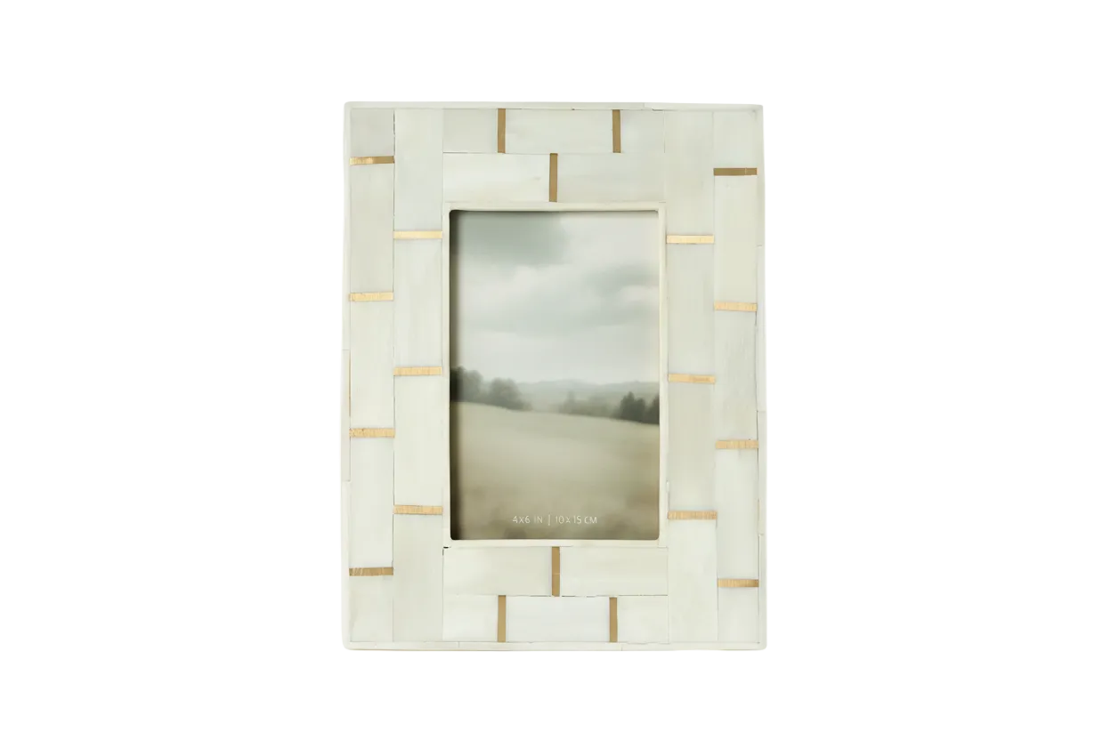 Brass and Bone Lined Frame- 4x6