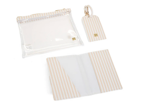 3 Piece Travel Set- Tan Stripe