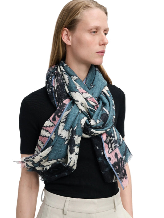 Scarf - Slate and Pink