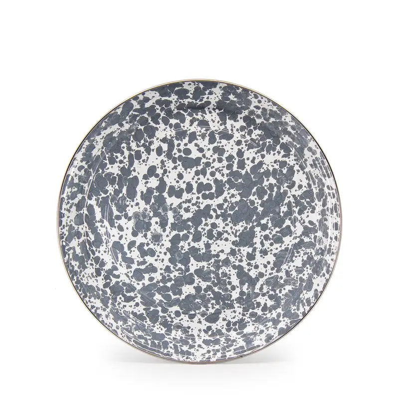 Small Enamel Tray – Grey Swirl