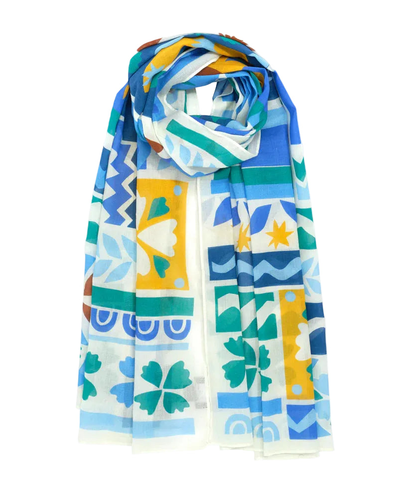 Solstice Collage Sarong- Ultramarine