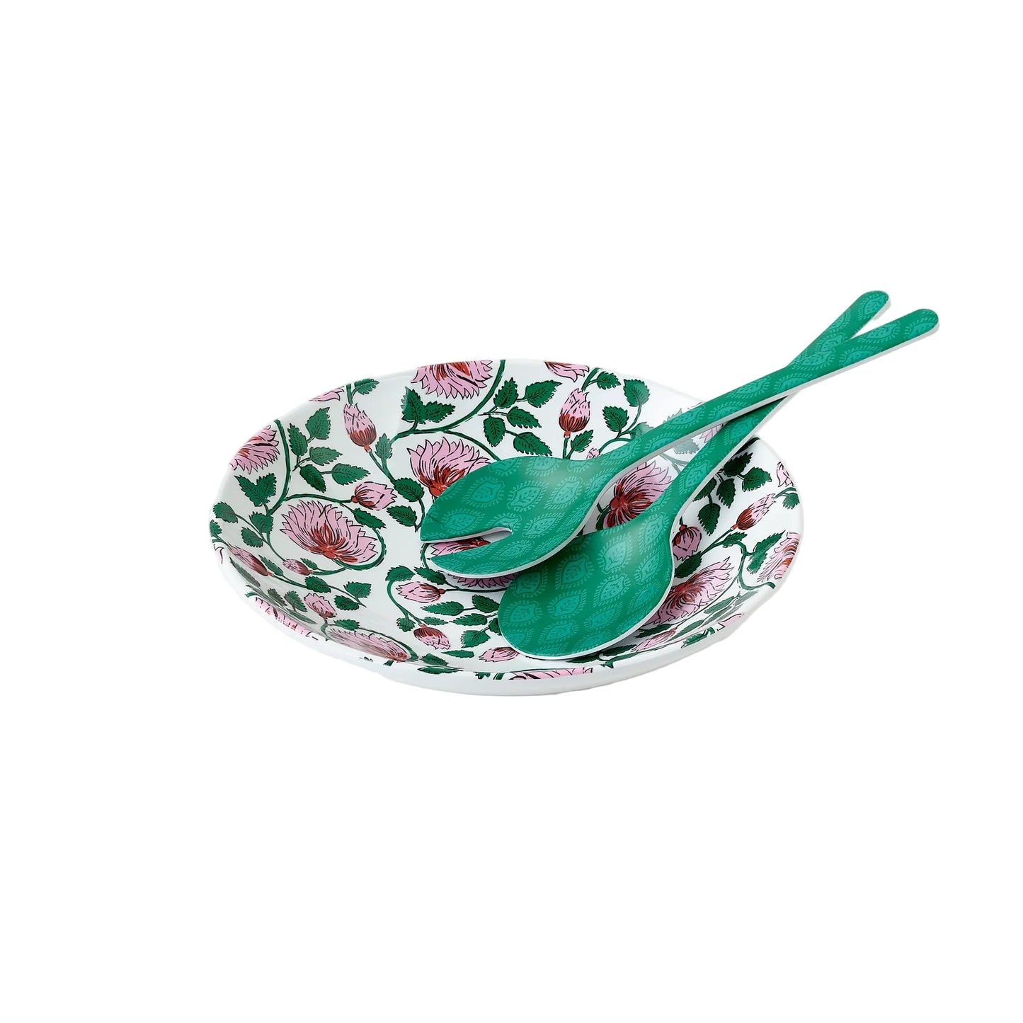 Spice Trail Salad Bowl with Servers - Melamine