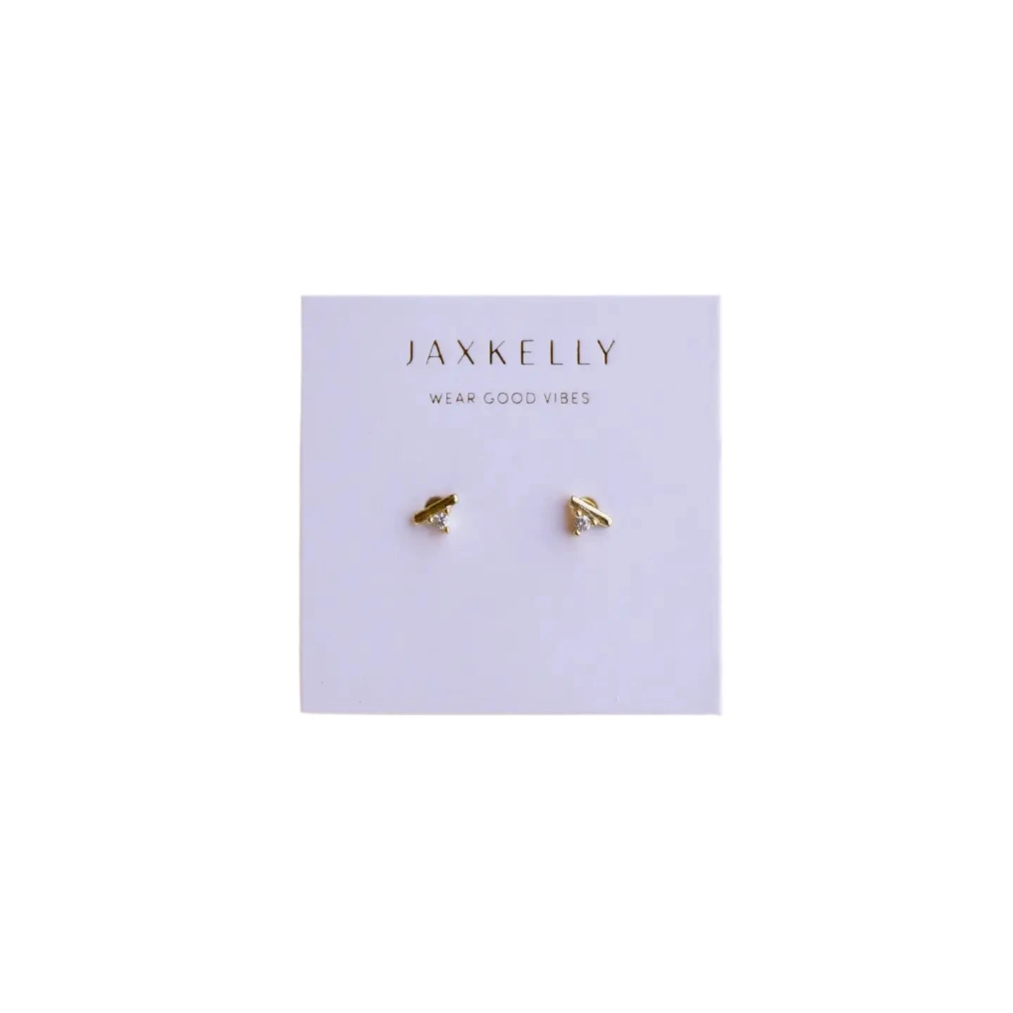 Gold Bar Stone Studs