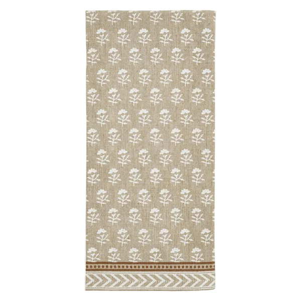 Taupe Floral Tea Towel