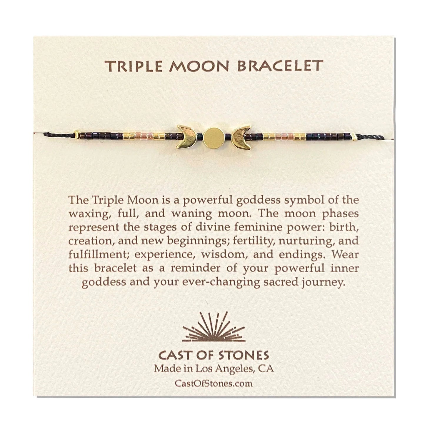 Triple Moon Bracelet- Deep Purple