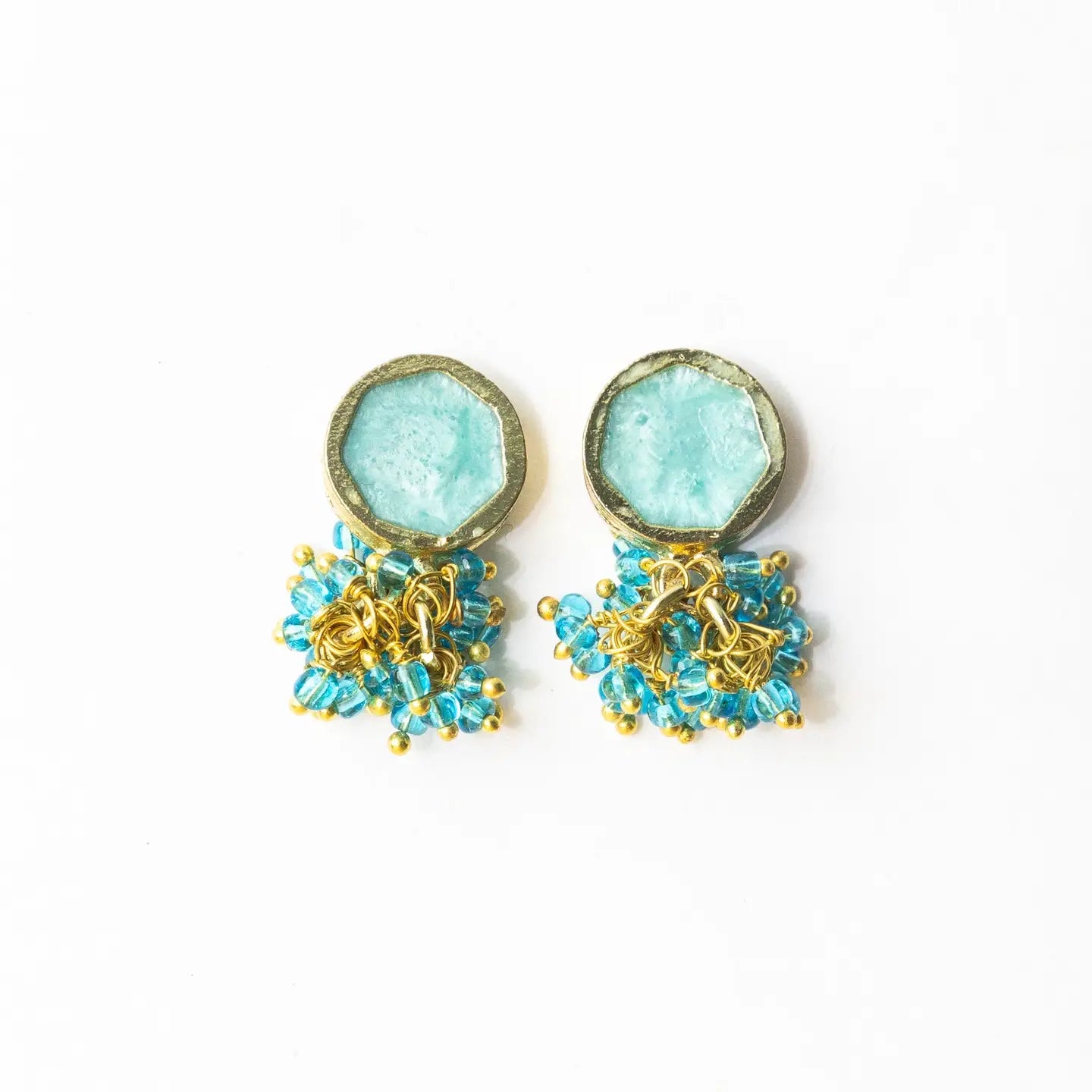 Turquoise Enamel Earrings