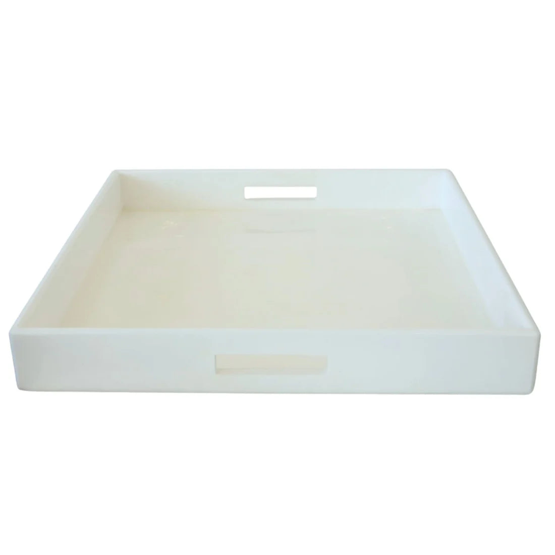 Square White Enamel Tray with Handles