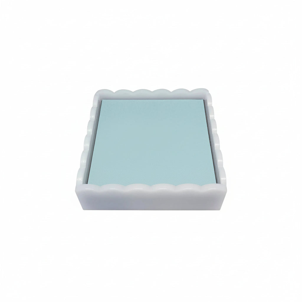 White Scallop Napkin Box