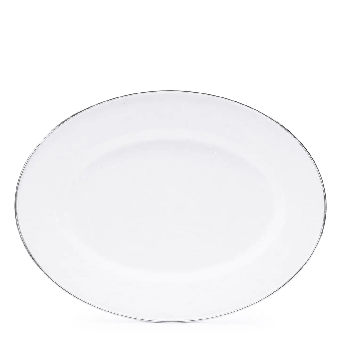 Oval Enamel Platter – White
