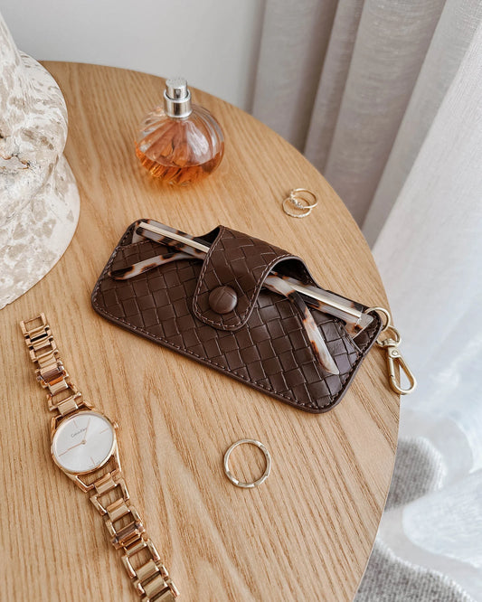 Sunglasses Case - Woven Chocolate