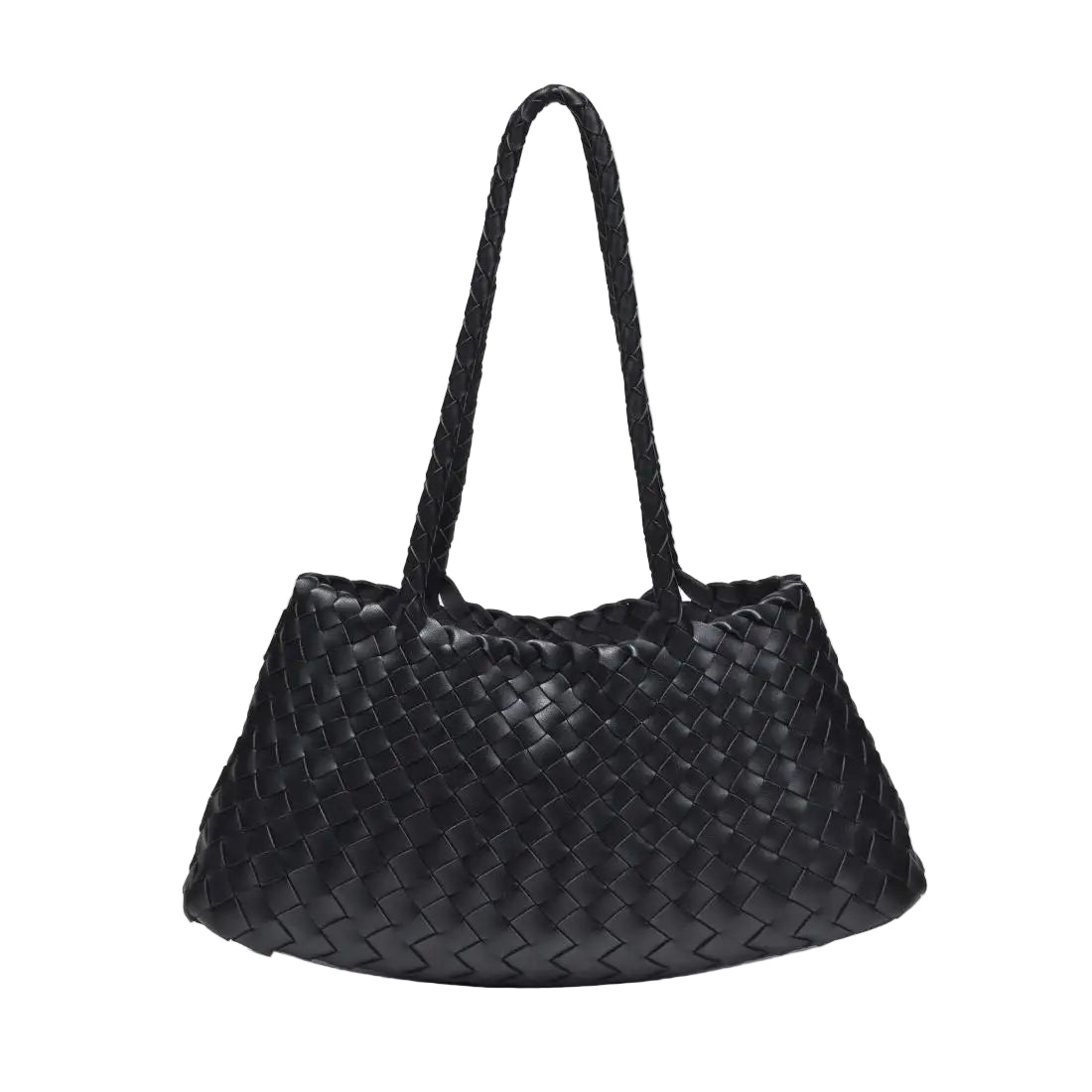 Black Woven Shoulder Bag