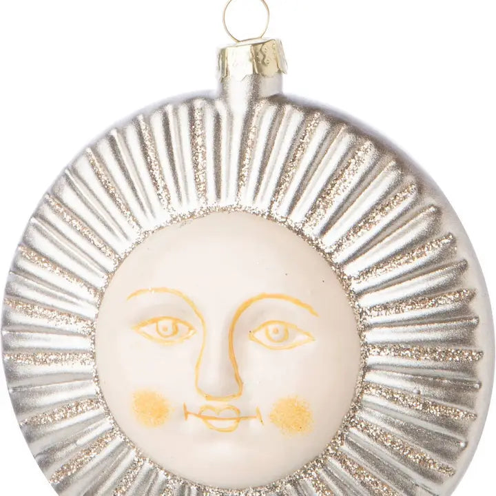 Silver Glass Sun Ornament