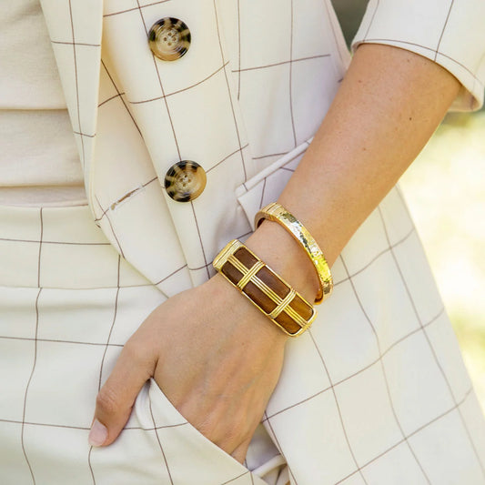 Gaia Hinged Bangle- S/M